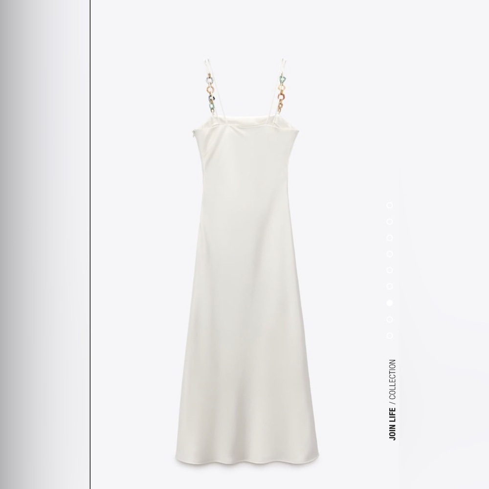 ZARA CHAIN STRAP SATIN EFFECT SLIP DRESS - Picture 7 of 9